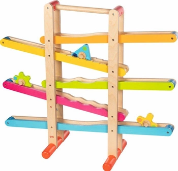 Drewniany kulodrom dla dzieci z figurami 53926-Goki, zabawki rozwojowe