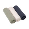 Lassig Muślinowy otulacz-kocyk 85x85cm Zestaw 3 szt. olive/milky/navy