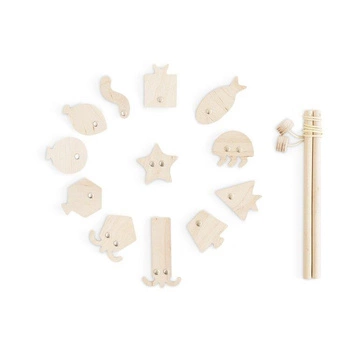 Geometryczne rybki, zestaw wędkarski, naturalny, Babai