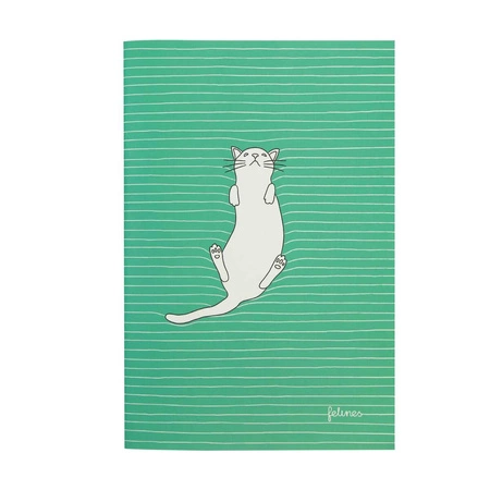 Średni Zeszyt - Koty - Feline Fine (Bold Green)