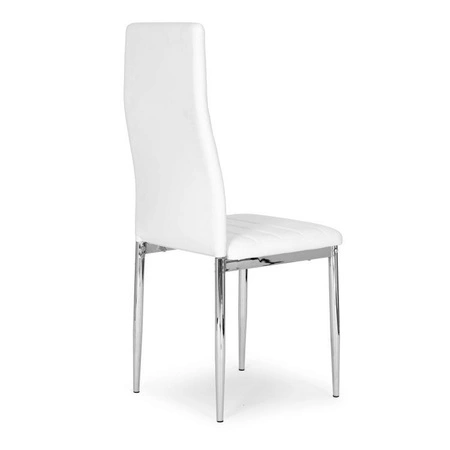 Krzesła z ekoskóry do salonu i jadalni 4szt. chromowane nogi białe