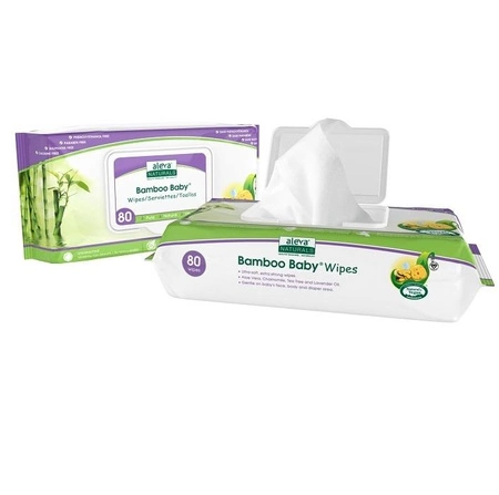 Aleva Bambusowe Chusteczki Nawilżane 80szt