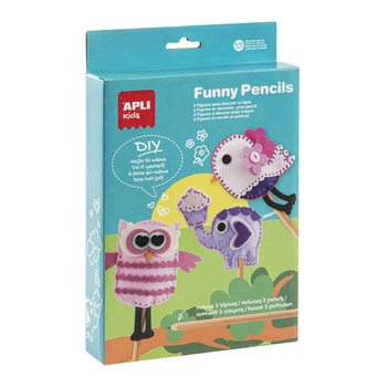 Zestaw artystyczny do szycia Apli Kids - Śmieszne Ołówki
