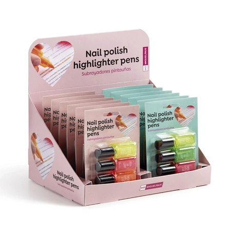 Zakreślacze w kształcie lakieru do paznokci Miquelrius - Orange mix