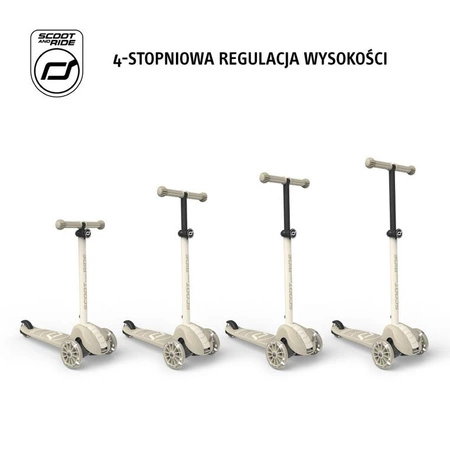 SCOOTANDRIDE Highwaykick 3S Hulajnoga z systemem sterowania 2w1 i kółkami LED składana 3+ Ash