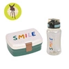 Lassig Zestaw na lunch Lunchbox + Tritanowa butelka - bidon 460 ml Little Gang Smile milky/ocean green