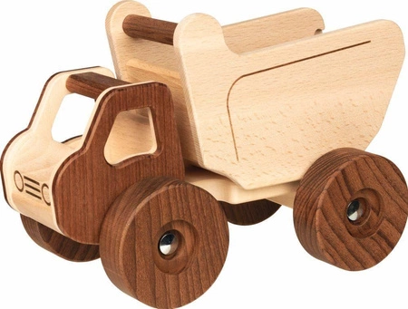 Samochód drewniany Wywrotka na kółkach 55882-Goki Nature, pojazdy dla dzieci
