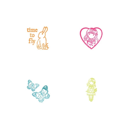 Zestaw stempli z tuszem - Gorjuss - Time to Fly