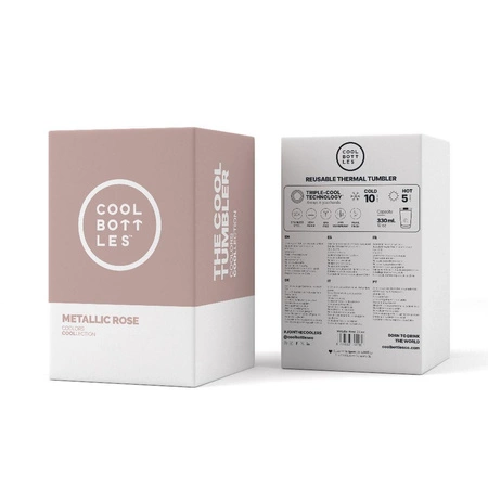 Cool Bottles Kubek termiczny 330 ml Triple cool Metallic Rose