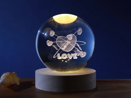 Lampka kryształowa kula Love 8 cm