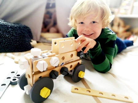 Drewniany zestaw konstrukcyjny Miniwob 11810-SF-Small Foot, majsterkowanie