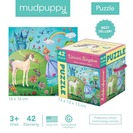 Mudpuppy Puzzle Królestwo Jednorożca 42 elementy 3+