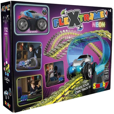 SMOBY Flextreme Neon Tor Samochodowy z Autem Zestaw Startowy