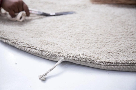 Dywan bawełniany/Pufa Lou Natural Ø120 cm Lorena Canals