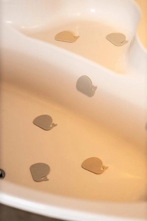 Filibabba Mini maty silikonowe do kąpieli 6 szt. Whales Blue Mix