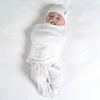 Lodger Otulacz niemowlęcy z dzianiny prążkowanej bawełniany biały Seersucker Cloud Dancer