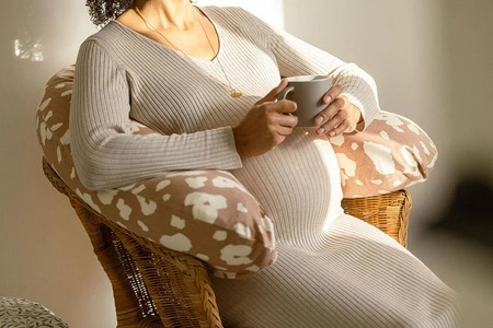 Beaba Ergonomiczna poduszka rogal dla kobiet w ciąży i karmiących Big Flopsy ™ Print Jersey Savannah Bloom