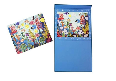 Scratch, 2 w 1 Puzzle magnetyczne i gra Szukaj z lupą - Ocean 80 el.