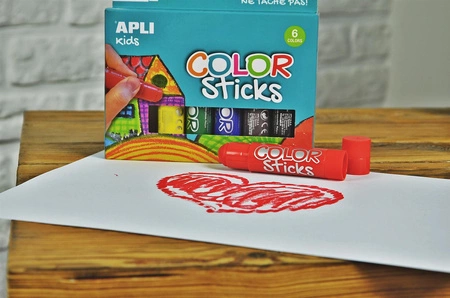 Farby w kredce Apli Kids - 6 kolorów