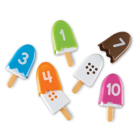 Zestaw do nauki liczenia i poznawania kolorów, Lody na patyku, 20 szt.