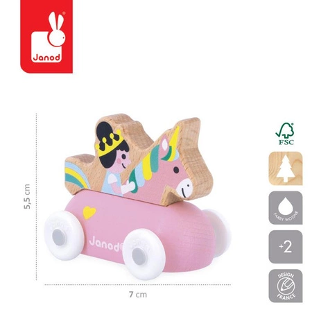 Janod Pojazd Księżniczka i jednorożec Zaczarowane królestwo Cross Roads 12m+