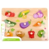 TOOKY TOY Puzzle Drewniana Układanka Montessori Z Pinezkami Warzywa