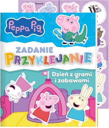 Dzień z grami i zabawami. Świnka Peppa. Zadanie Przyklejanie