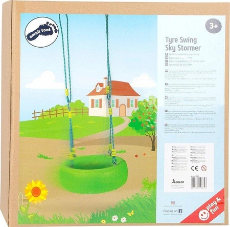 Huśtawka opona zielona 10875-Small Foot, zabawy w plenerze