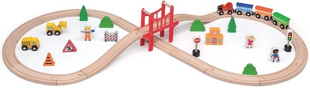 Drewniana Ogromna Stacja kolejowa 39 elementów Pociąg Kolejka Viga Toys
