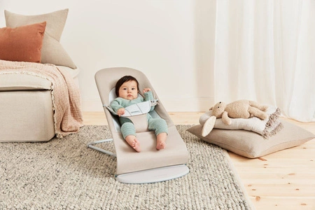 BABYBJORN - leżaczek BALANCE SOFT COTTON/JERSEY - Beż/Szary