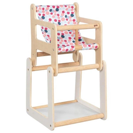 Krzesełko dla lalek i stolik drewniany 2w1 Kolorowe groszki 51483 Goki