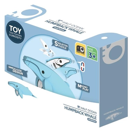 Halftoys Magnetyczny Składany Wieloryb Humbak z Książeczką