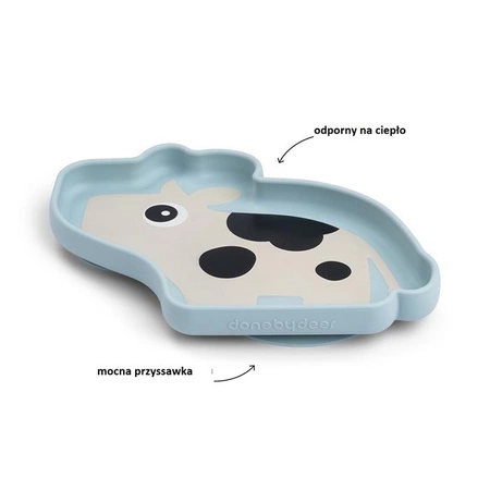 Done by Deer Talerzyk z Przyssawką Stick&Stay Krówka Dotti Blue