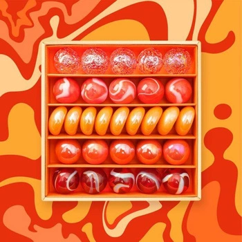 Szklane kulki POMARAŃCZOWA FALA MINIBOX-18