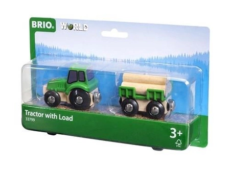 BRIO World Traktor z Przyczepą i Drewnem