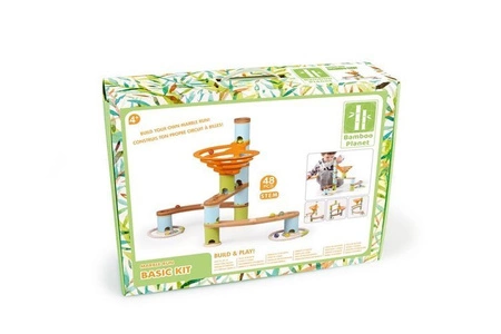 Bamboo Planet, Bambusowy kulodrom /tor kulkowy pastel 48 elem.
