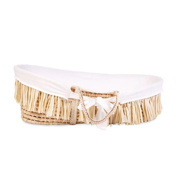 Childhome Kosz mojżesza Boho z materacykiem + Pokrowiec Jersey Off white