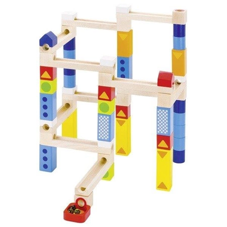 Kolorowy kulodrom, zbuduj sam tor dla kulek, 55 części, goki