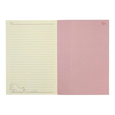 Średni Zeszyt - Felines - Koty - Stay Pawsitive (Pink)