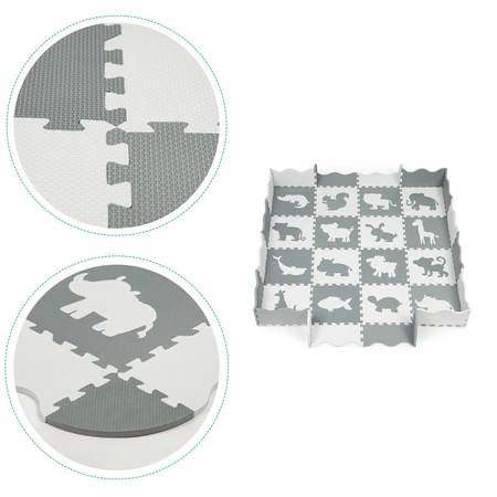 Mata piankowa z płotkiem puzzle suchy basen 36 elementów Ecotoys