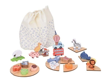 Dotknij i rozpoznaj- Drewniana gra sensoryczna