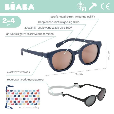 Beaba Okulary przeciwsłoneczne dla dzieci 2-4 lata Bright - Night Blue