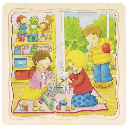 Układanka warstwowa Mój dzień 57424-Goki, układanki drewniane