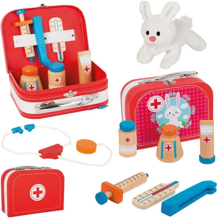 Zestaw lekarski Młody weterynarz 10864-Small Foot, drewniane zabawki