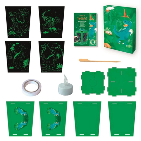 Box Candiy, zestaw kreatywny zdrapka Lampion DINO