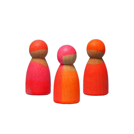 Drewniane figurki Przyjaciele 3 szt. Neon Pink Grimm’s