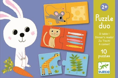Puzzle tektura duo Zwierzatka i ich obiady DJ08166