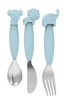 B-Zestaw sztućców dla dzieci silkon/Inox blue