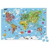 Puzzle w walizce Ogromna mapa świata 300 elementów 7+, Janod