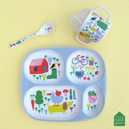 Talerz z przegródkami dla dzieci, seria Wiejska Sielanka | Maison Petit Jour®